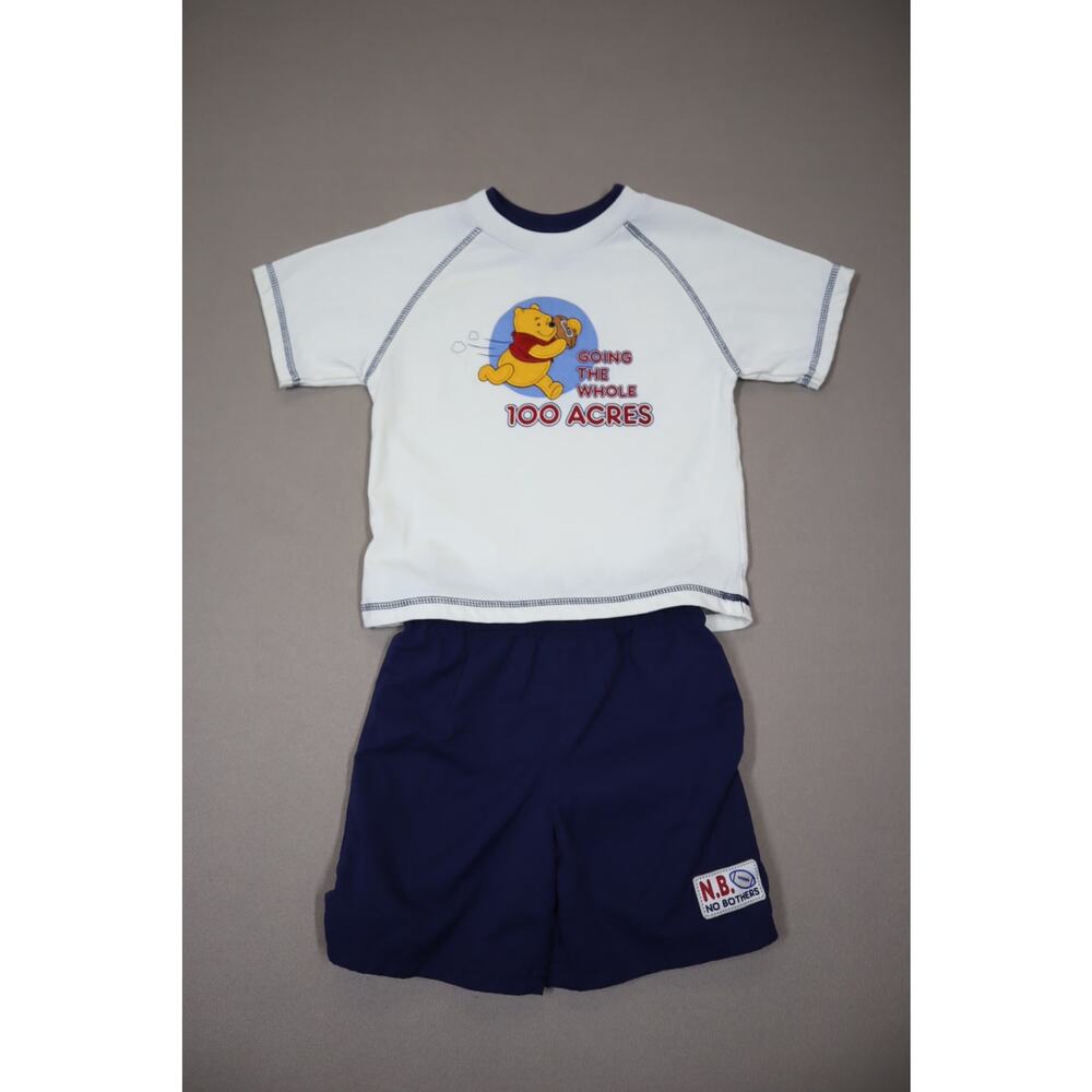 NWT‎ 2002 Vintage Winnie The Pooh Kids Shirt and Short Set 3T Boys